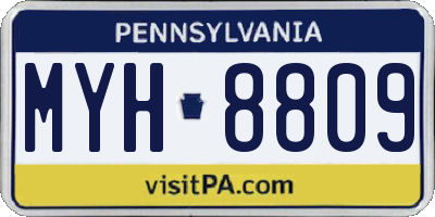 PA license plate MYH8809