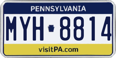 PA license plate MYH8814