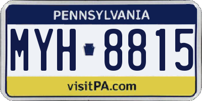 PA license plate MYH8815