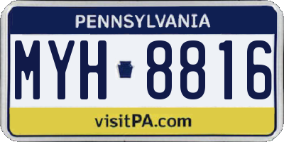 PA license plate MYH8816