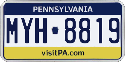 PA license plate MYH8819