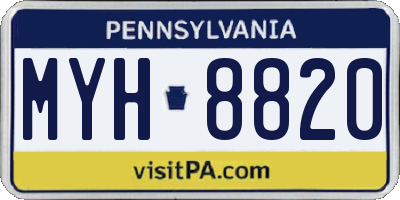 PA license plate MYH8820