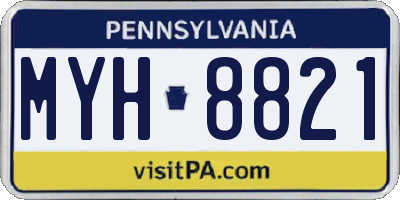 PA license plate MYH8821