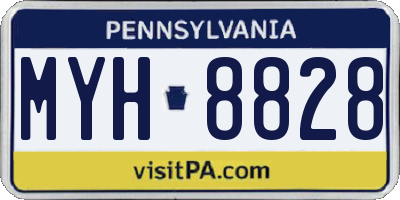 PA license plate MYH8828