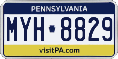 PA license plate MYH8829