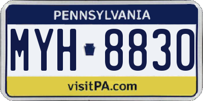 PA license plate MYH8830