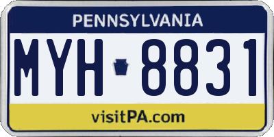 PA license plate MYH8831