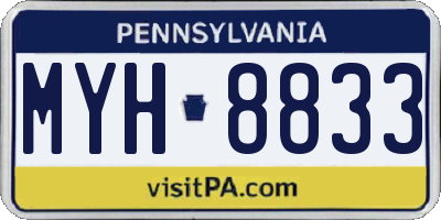 PA license plate MYH8833