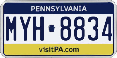 PA license plate MYH8834