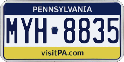 PA license plate MYH8835