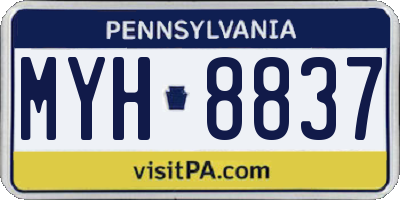 PA license plate MYH8837