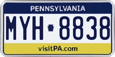PA license plate MYH8838