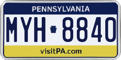 PA license plate MYH8840