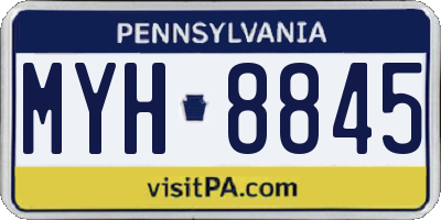 PA license plate MYH8845