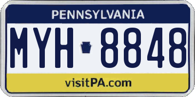 PA license plate MYH8848