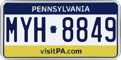 PA license plate MYH8849