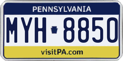 PA license plate MYH8850