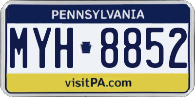 PA license plate MYH8852
