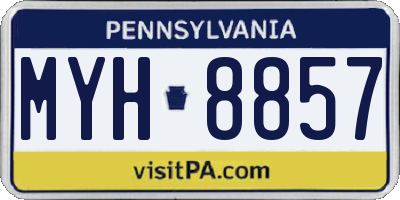 PA license plate MYH8857