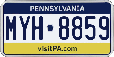 PA license plate MYH8859