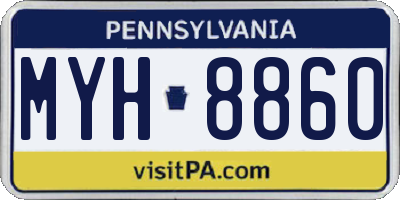 PA license plate MYH8860