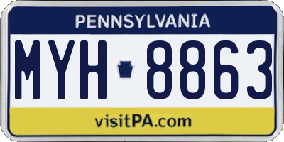 PA license plate MYH8863