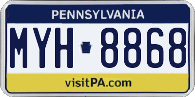 PA license plate MYH8868