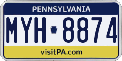 PA license plate MYH8874
