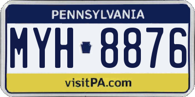 PA license plate MYH8876
