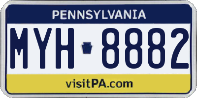 PA license plate MYH8882