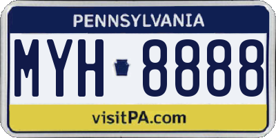 PA license plate MYH8888