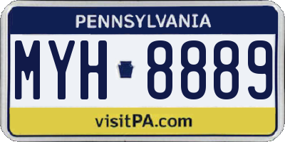 PA license plate MYH8889