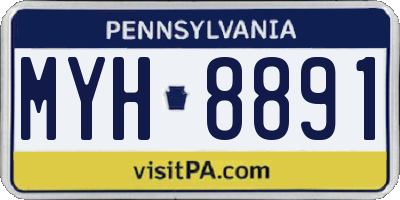 PA license plate MYH8891
