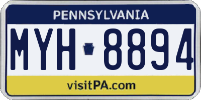PA license plate MYH8894