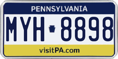 PA license plate MYH8898