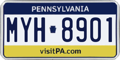 PA license plate MYH8901