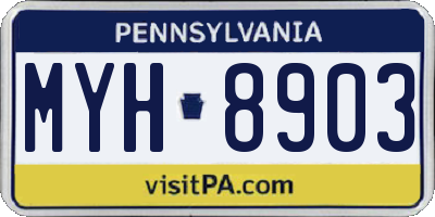 PA license plate MYH8903
