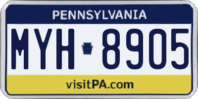 PA license plate MYH8905