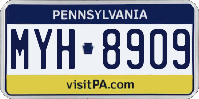 PA license plate MYH8909