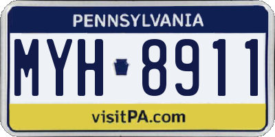 PA license plate MYH8911