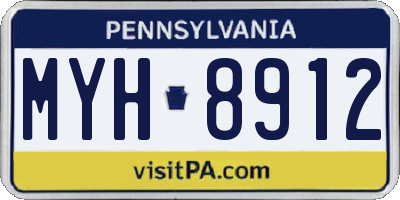 PA license plate MYH8912