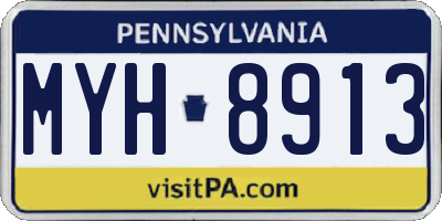 PA license plate MYH8913