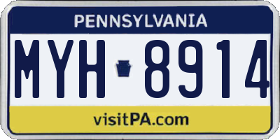 PA license plate MYH8914