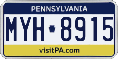 PA license plate MYH8915
