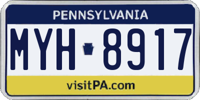 PA license plate MYH8917
