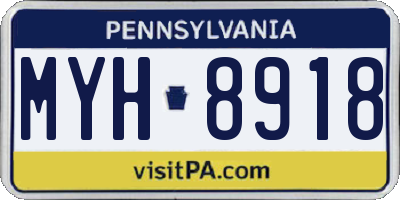 PA license plate MYH8918