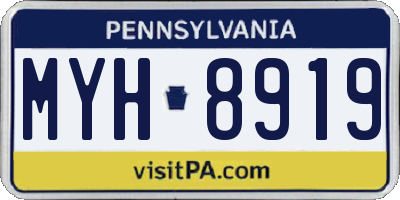 PA license plate MYH8919