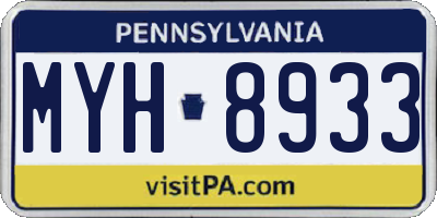PA license plate MYH8933