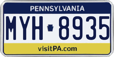 PA license plate MYH8935