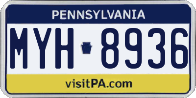 PA license plate MYH8936